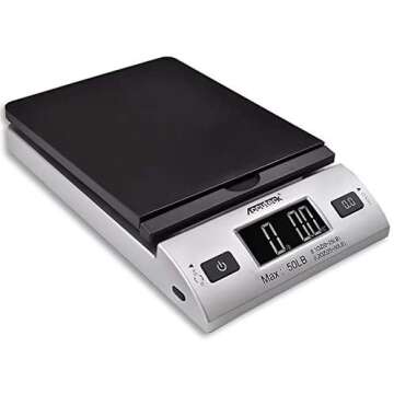 ACCUTECK All-in-1 Series W-8250-50bs A-Pt 50 Digital Shipping Postal Scale with Ac Adapter, Silver, 1 Pack