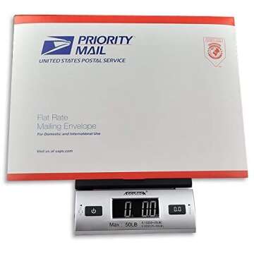 ACCUTECK All-in-1 Series W-8250-50bs A-Pt 50 Digital Shipping Postal Scale with Ac Adapter, Silver, 1 Pack