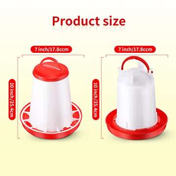 Chick Feeder and Waterer Kit Automatic Chicken Feeder 1.5L Plastic Hanging Poultry Waterer Food Feed...