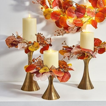 LampLust Aged Brass Candle Holder for Elegant Decor