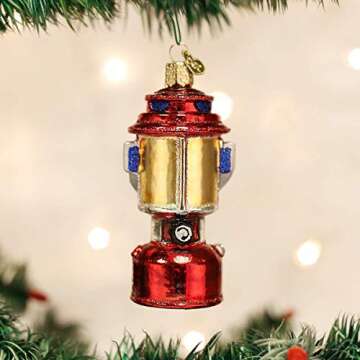 Old World Christmas Ornaments: Camping Lantern Glass Blown Ornaments for Christmas Tree