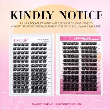 FADLASH Lash Clusters - 96pcs Mixed Length D Curl Eyelash Extensions