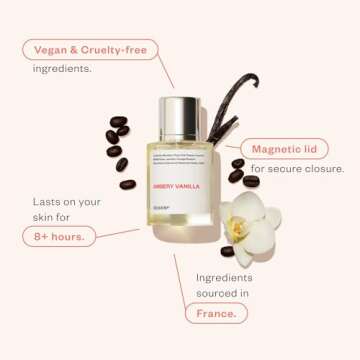 Dossier - Ambery Vanilla 3.4Oz (100ml) - Eau de Parfum - Inspired by YSL's Black Opium - Long-lasting Fragrance - Feminine