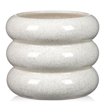 Ceramic Planter Pot, 6 Inch Bubble Planter with Drainage Hole, Large Flower Planter Pots for Indoor ...