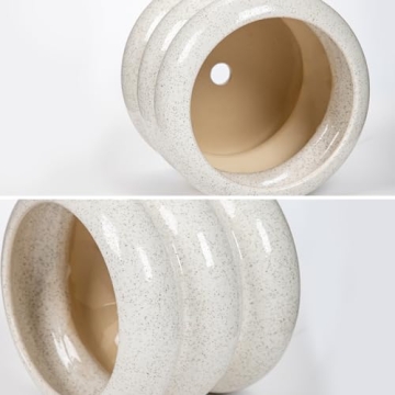 Ceramic Planter Pot, 6 Inch Bubble Planter with Drainage Hole, Large Flower Planter Pots for Indoor Plants Outdoor, Home Office Modern Décor(Creamy White)