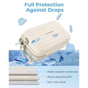 BAGSMART Digital Camera Case, Waterproof & Protective Small Camera Bag with 2 Carrying Ways, Lightweight camera sling bag for Canon PowerShot ELPH 180/190 / Sony DSCW800/DSCW830 - Brown