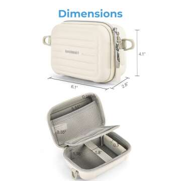 BAGSMART Digital Camera Case, Waterproof & Protective Small Camera Bag with 2 Carrying Ways, Lightweight camera sling bag for Canon PowerShot ELPH 180/190 / Sony DSCW800/DSCW830 - Brown