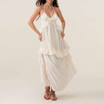 Stylish Summer Floral Swing Boho Maxi Dress for Women