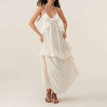 Stylish Summer Floral Swing Boho Maxi Dress for Women