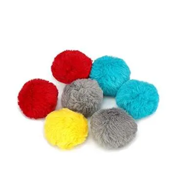 CHIWAVA 24PCS Catnip Furry Pom Pom Balls for Cats