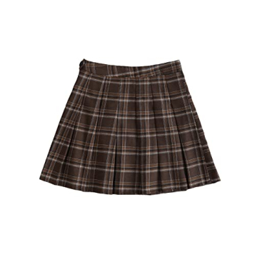 Stylish WDIRARA Women's Casual Plaid High Waist A-Line Mini Skirt