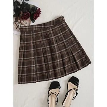 Chic WDIRARA Plaid High Waist A-Line Mini Skirt