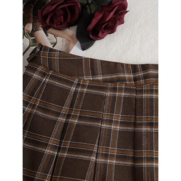 Chic WDIRARA Plaid High Waist A-Line Mini Skirt