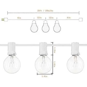 Abeja Outdoor Frosted String Lights 25Ft for Parties