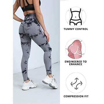 OVESPORT Tie-Dye Women’s High Waist Leggings for Comfort