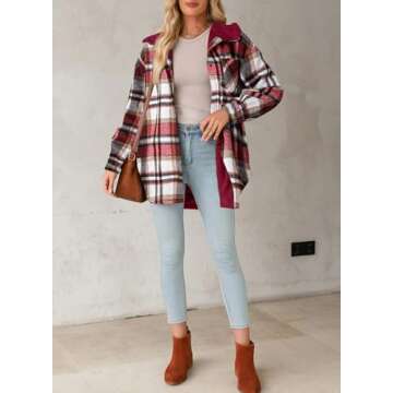 Stylish Dokotoo Flannel Shacket for Women - Cozy & Warm