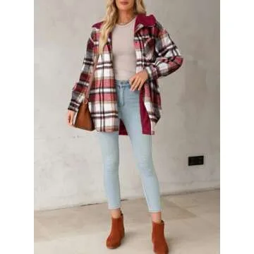Stylish Dokotoo Flannel Shacket for Women - Cozy & Warm