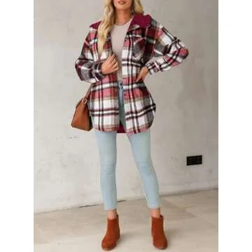 Stylish Dokotoo Flannel Shacket for Women - Cozy & Warm
