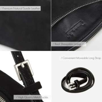 DONAINS Premium Suede Leather Crossbody Bag for Women