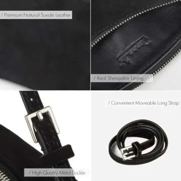 DONAINS Premium Suede Leather Crossbody Bag for Women