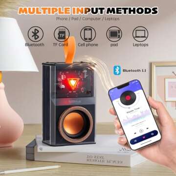 Karaoke Machine for Kids & Adults, Portable Bluetooth Mini Karaoke Speaker with 2 Wireless Microphone and Lights, Birthday Gifts for Girls & Boys, Toys for Girls, Family Home Party (Black)