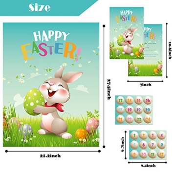 ROCWOHO Pin The Tail on The Bunny Game for Easter Fun