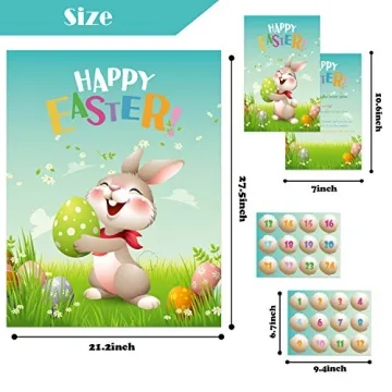 ROCWOHO Pin The Tail on The Bunny Game for Easter Fun