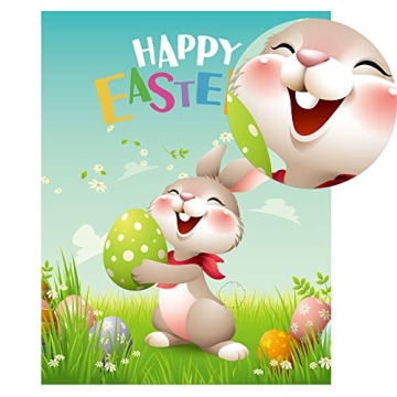 ROCWOHO Pin The Tail on The Bunny Game for Easter Fun