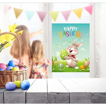 ROCWOHO Pin The Tail on The Bunny Game for Easter Fun