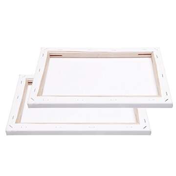 Blank Canvas Board Wooden Framed for Painting DIY Paint by Numbers Kits Oil Painting 2 Pieces Pack (8x12 inch)