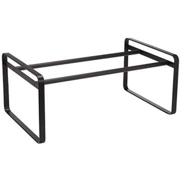 Yamazaki Home Adjustable Shoe Rack - Spacesaving Storage Solution Steel One Size Black