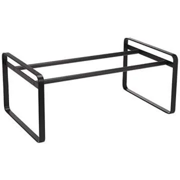 Yamazaki Home Adjustable Shoe Rack - Spacesaving Storage Solution Steel One Size Black