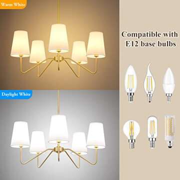Elegant 5-Light Modern Chandelier with Adjustable Height