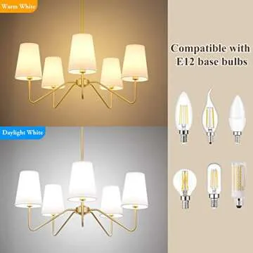 Elegant 5-Light Modern Chandelier with Adjustable Height