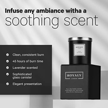 Royaly Luxury Soy Wax Lavender Candle for Relaxation