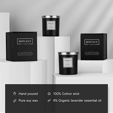 Royaly Luxury Soy Wax Lavender Candle for Relaxation