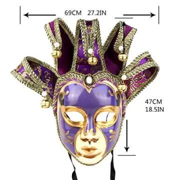 YU FENG Vintage Jolly Joker Venetian Masquerade Mask Costume Halloween Cosplay Mask For Party,Ball P...