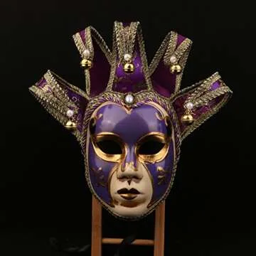 YU FENG Vintage Jolly Joker Venetian Masquerade Mask Costume Halloween Cosplay Mask For Party,Ball Prom,Mardi Gras,Wall Decoration (Purple)