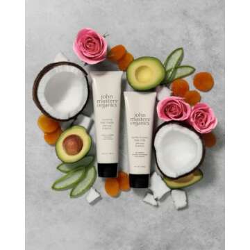 John Masters Organics – Nourishing Hair Mask | Rose and Apricot | Deep Conditioning Hair Mask | Scalp Treatment | Avocado | Silicone & Paraben Free | Cruelty Free| Haircare for Men & Women (5 oz.)