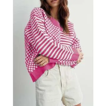 Stylish UNCLECAT Striped Sweater for Women in Pink