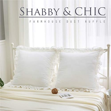 K MASANIJI Plush Ruffled Euro Pillow Covers - Cozy White Shams