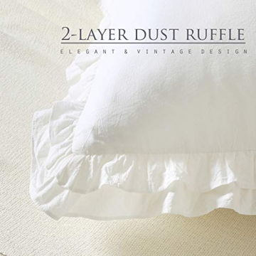 K MASANIJI Plush Ruffled Euro Pillow Covers - Cozy White Shams