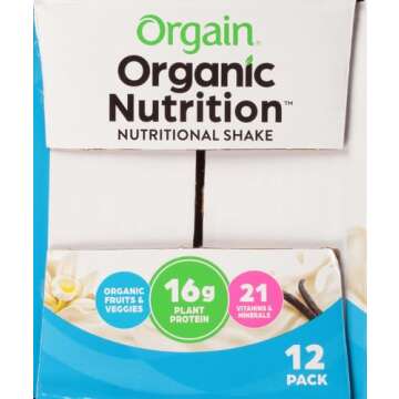 Orgain Organic Nutritional Vegan Protein Shake, Vanilla Bean - 16g Plant Based Protein, Meal Replace...