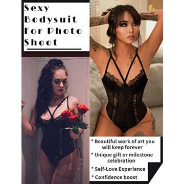 Aranmei Women’s Lace Snap Crotch Bodysuit Lingerie