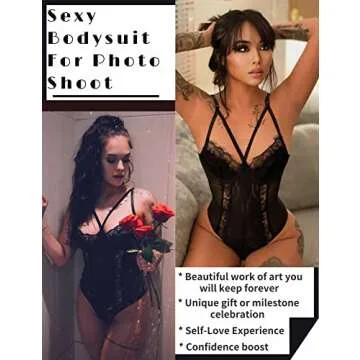 Aranmei Women’s Lace Snap Crotch Bodysuit Lingerie