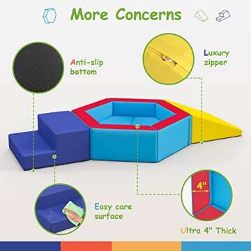 Betterhood Toddler Climbing Foam Blocks and Ball Pit Playset