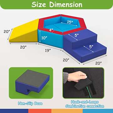 Betterhood Toddler Climbing Foam Blocks and Ball Pit Playset