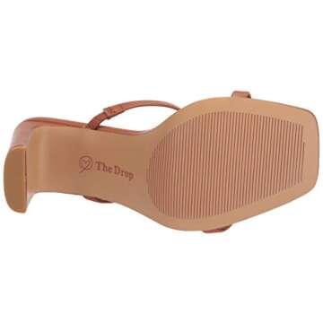 The Drop Women's Avery Square Toe Two Strap High Heeled Sandal, Toffee, 8.5