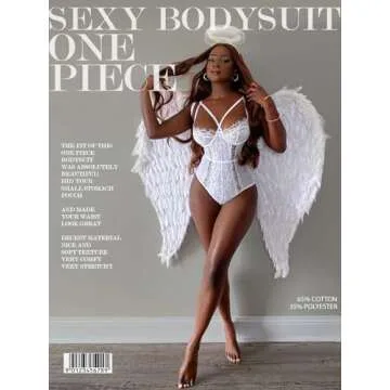 Buitifo Womens Sexy Bodysuit Lingerie One Piece Babydoll V Neck Teddy Snap Crotch (M,White)