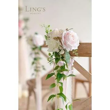 Ling's Moment Artificial Flowers 50Pcs Cream Roses Decor w/Stems,3" Real Touch DIY Foam Floral for Wedding Bouquet/Centerpieces, Outdoors Party Backdrop, Room/Table, and Garden/Pot Decorations